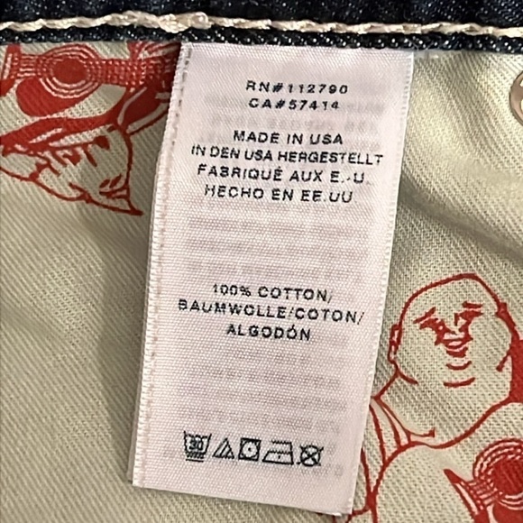 True Religion Y2K low rise World Tour jeans Straight with flaps, sz 29 - Picture 8 of 16